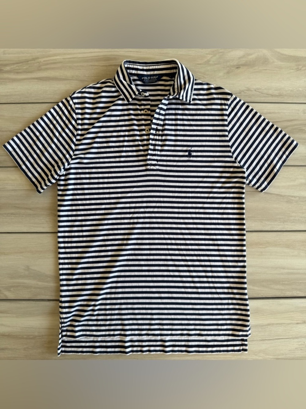 Polo Golf by Ralph Lauren Striped Polo Navy Medium EUC